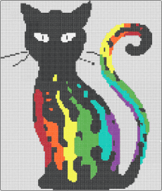 Multi-Color Cat - cat,animal,paint,colorful,pet,mysterious,drippy,black