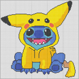 Pikachu Stitch - stitch,pikachu,costume,cute,pokemon,lilo and stitch,character,happy,disney,movie,yellow,blue