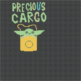 Precious Cargo - baby yoda,star wars,sign,text,cute,bag,green,yellow