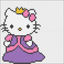 Queen Hello Kitty - hello kitty,queen,sanrio,crown,dress,character,purple,white