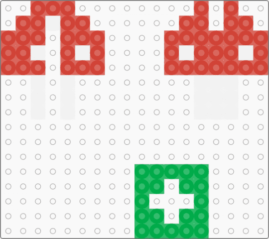 3d mushroom +base - green, red