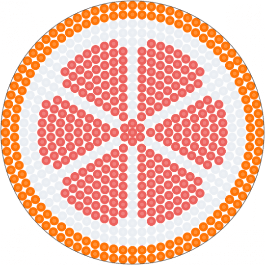Citrus coasters pt. 4- Grapefruit - citrus, coaster, cotdfruit, grapefruit, orange, red, series