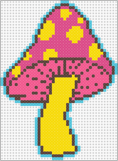 colorful mushroom - colorful, mushroom, pink, psychedelic, trippy, yellow
