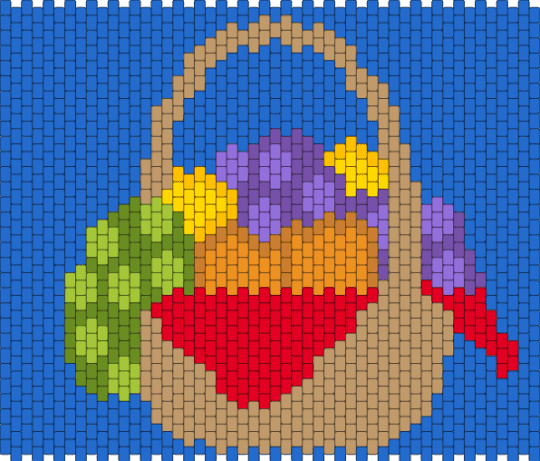 Fruit basket 🧺 - beige, blue, cotdfruit