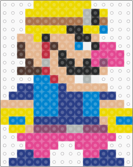Wario (Super Mario Maker) - beige, blue, pink, yellow