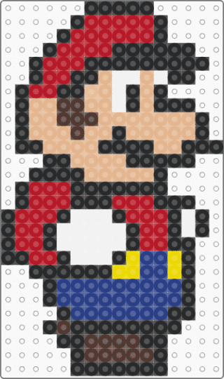 Super Mario (Super Mario Bros. 2) - beige, black, blue, red