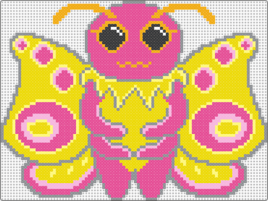 Rosey Maple Mothman - pink,yellow,mothman,moth,cryptid,cryptids,roseymaplemoth,roseymaple
