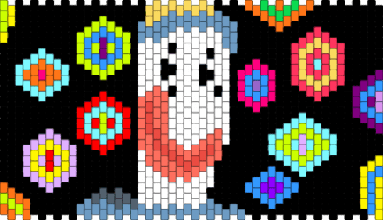Kaufmo abstracted pattern - black, light blue, red, yellow