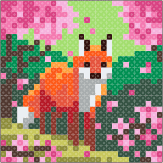 smaller foxyyy - gray, green, pink