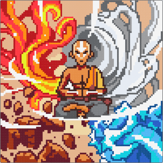 avatar- all elements - airbender, atla, avatar, beige, colorful, earthbender, elements, firebender, gray, red, waterbender