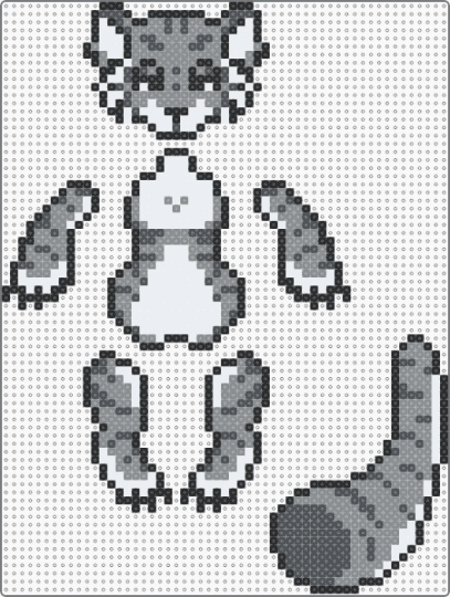 Grey Trigress Doll - white,gray,doll,tiger,greyscale