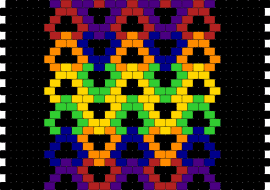 Chain / Scale print (rainbow colours + black background) - chain,scales,panel,colorful,dark,rainbow,black,yellow,green