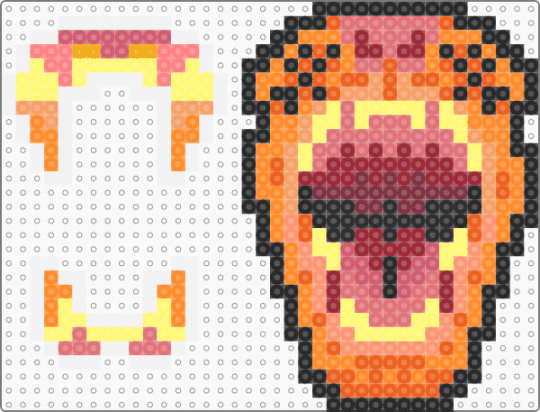Tiger Maw ID Holder - orange, red