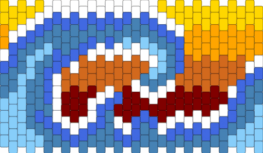 Waves Cuff - orange,blue