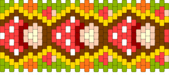 Fall Cuff - brown, green, red, yellow