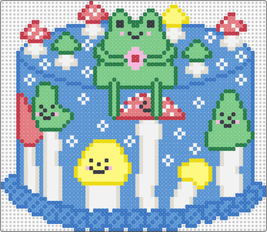 Frog Friend Cake - teal,blue,light blue