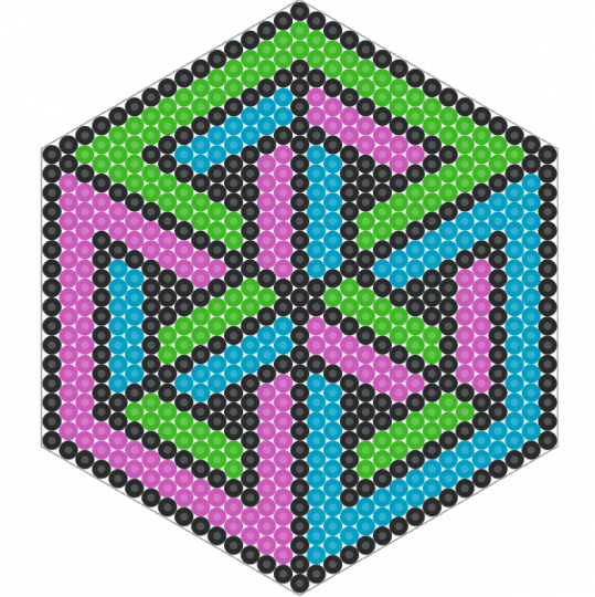 Tesseract - light blue,green,pink