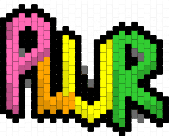 PLUR charm - green, pink, yellow