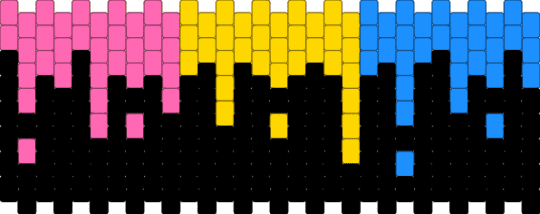 Pan drippy cuff - black, drip, multistitch, pan, pink, pride, yellow