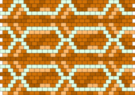 okay miss thang - geometric,chain,retro,panel,link,orange