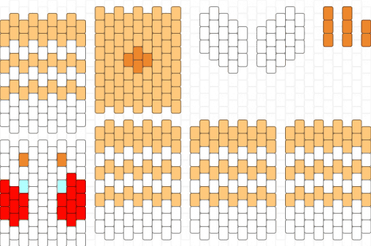 (remix!) Albino Minecraft Bee - orange, white