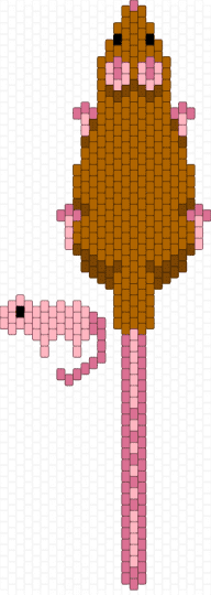 Mouse and baby mouse - pink, tan