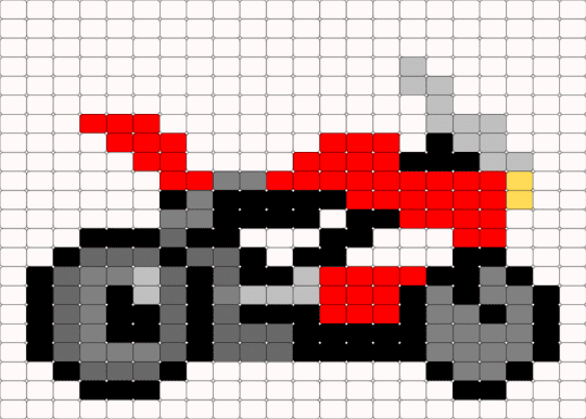 Motorcycle - gray, red, white
