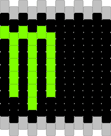 Monster charm (based off of another pattern) - beige, black, green, monster energy