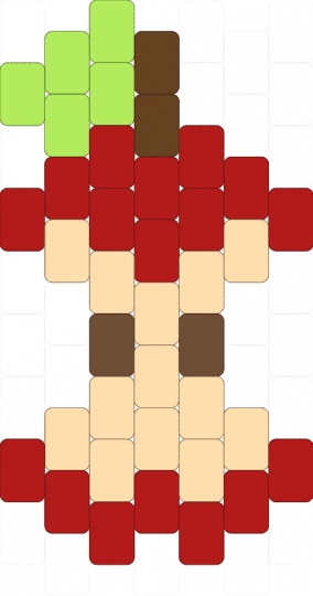 apple charm pattern:) - beige, red