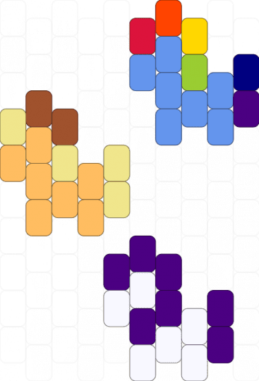 rarity, applejack, and rainbow dash - light blue, orange, purple