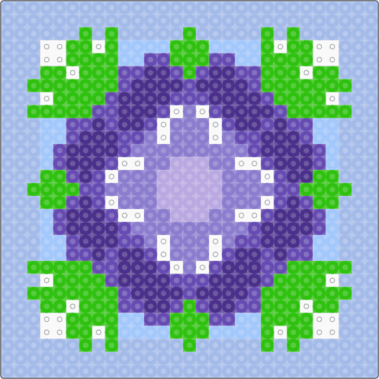 Flower granny square - light blue,green,purple