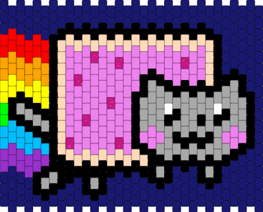 nyan bag front - beige, pink, purple