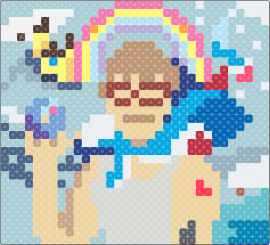 Joost Klein perler album! Fryslân! - album, artist, beige, blue, joost, joostklein, light blue, music, netherlands, perler