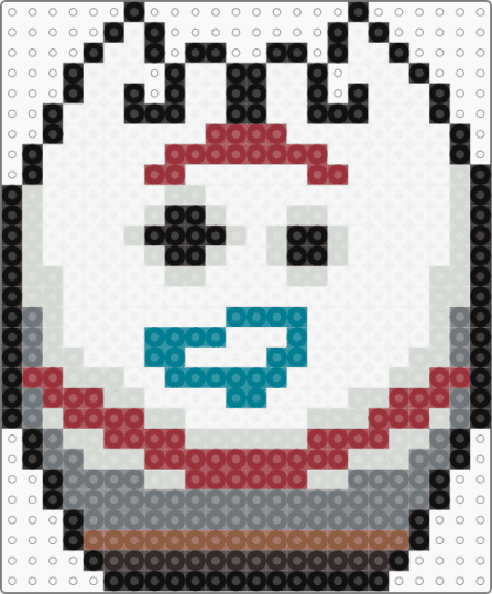 Forky - gray, red, white