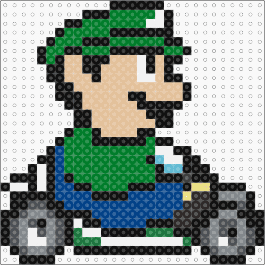 cart 4 - black, colorful, gray, green, luigi, mario kart, nintendo