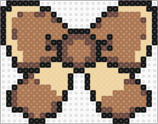 Eevee Bow Perler Bead Template - tan
