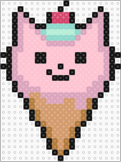 cat 15 - cat, ice cream, pink