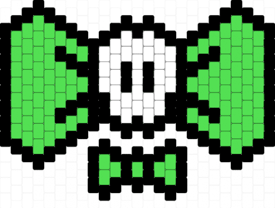 Skull bow - green