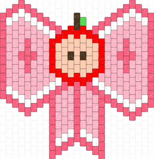 apple bow - pink, red