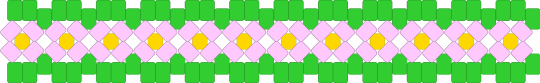 pink flower x-base - green, pink