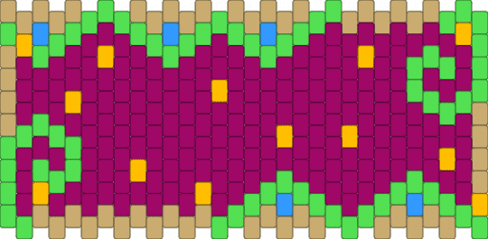 Stars and vines - green, pink
