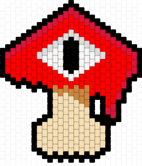 Mushroom - beige, red