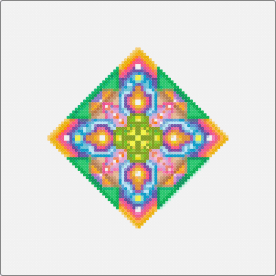 Colourful mandala - colorful, gold, green, light blue, orange, pink, white