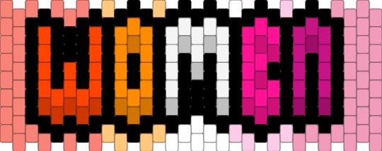WOMEN kandi cuff in lesbian colors [REMIX] - gay, lesbian, lgbtq, lgbtqia, orange, pink, pride, women