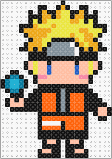 Naruto - black,orange,yellow,beige