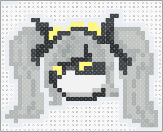 J with outline - beige, fuse beads, j, j murder drones, murder drones, murder drones j, outline, yellow
