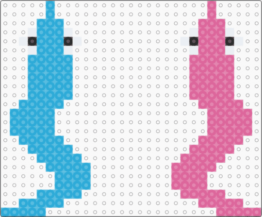 Wiggle Worms (Both Directions) - light blue, pink