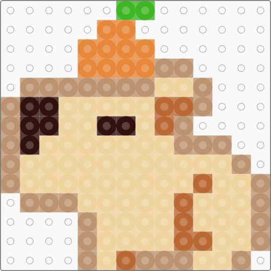 Tiny capybara with orange - beige, capybara