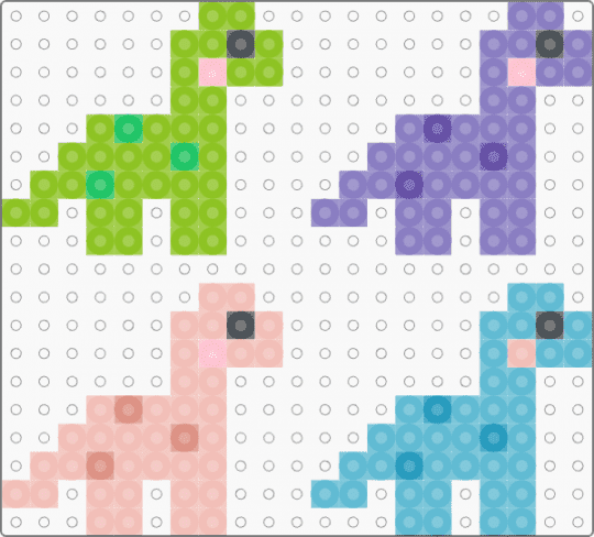 Tiny dinos - beige, brontosaurus, cute, dinodor, dinosaur, green, light blue, pink, raaaaa, rawr, small, tiny