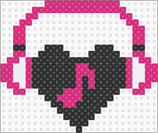 Music heart with headphones - music, pink